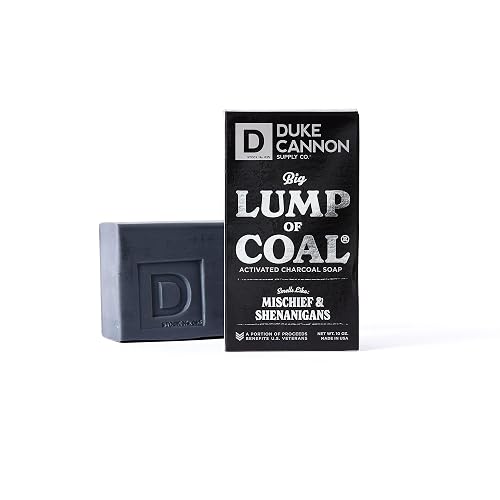 Duke Cannon Supply Co. Big Brick of Soap Bar for Men Holiday Edition - Big Lump of Coal (Bergamot & Black Pepper Scent), 10 oz. (1 Pack) Beauty & Personal Care Duke Cannon Supply Co.
