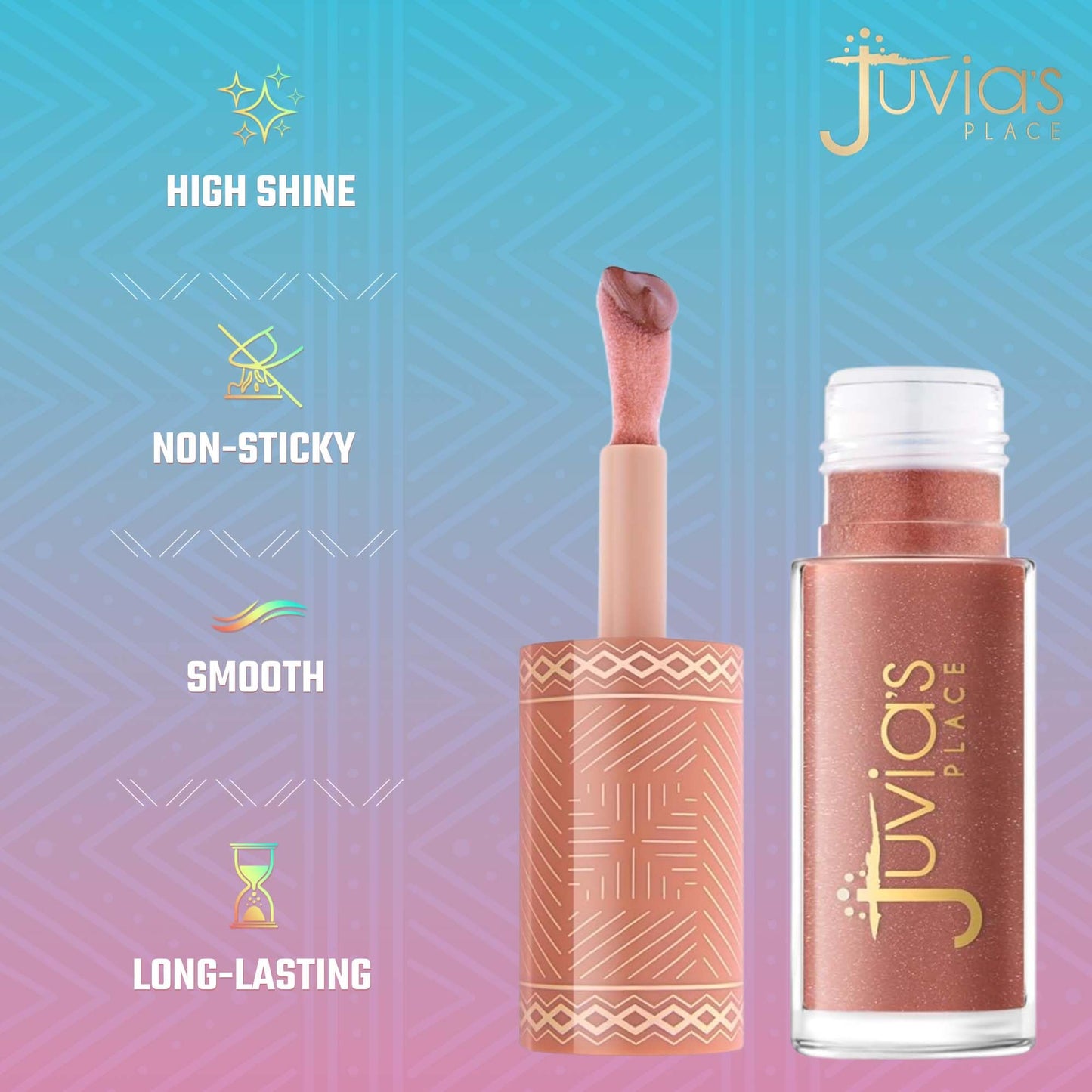 Juvia's Place Nubian Earth Glass Lip Gloss Mirage - Non-sticky Lip Gloss Makeup, Hydrating, Tinted, Shine & Glow Lip Makeup, Beauty & Personal Care Beauty & Personal Care Juvia's Place