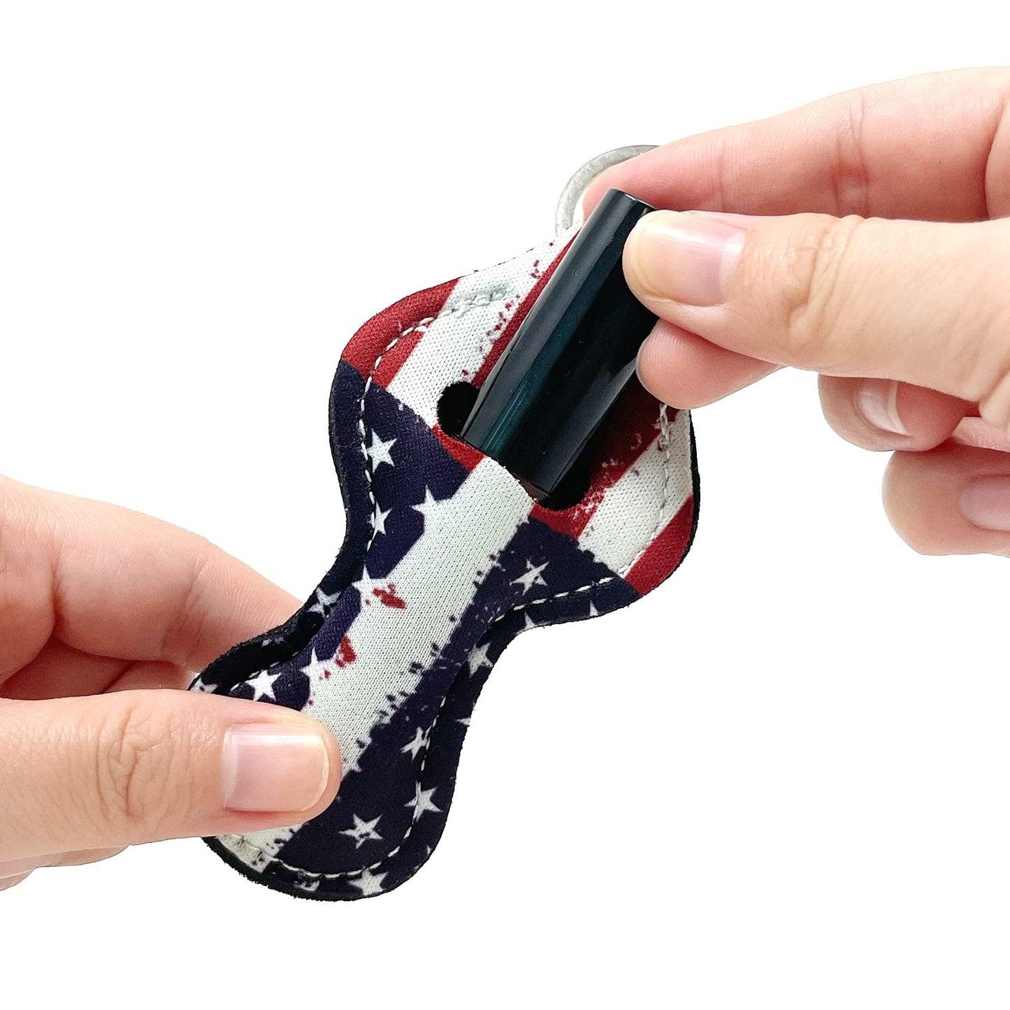 allydrew 10 Pack Chapstick Holder Keychain, Keyring for Lip Balm Lip Gloss Lipstick with 10 Pieces Metal Keyring Clasps, Patriotic Flag Beauty & Personal Care allydrew