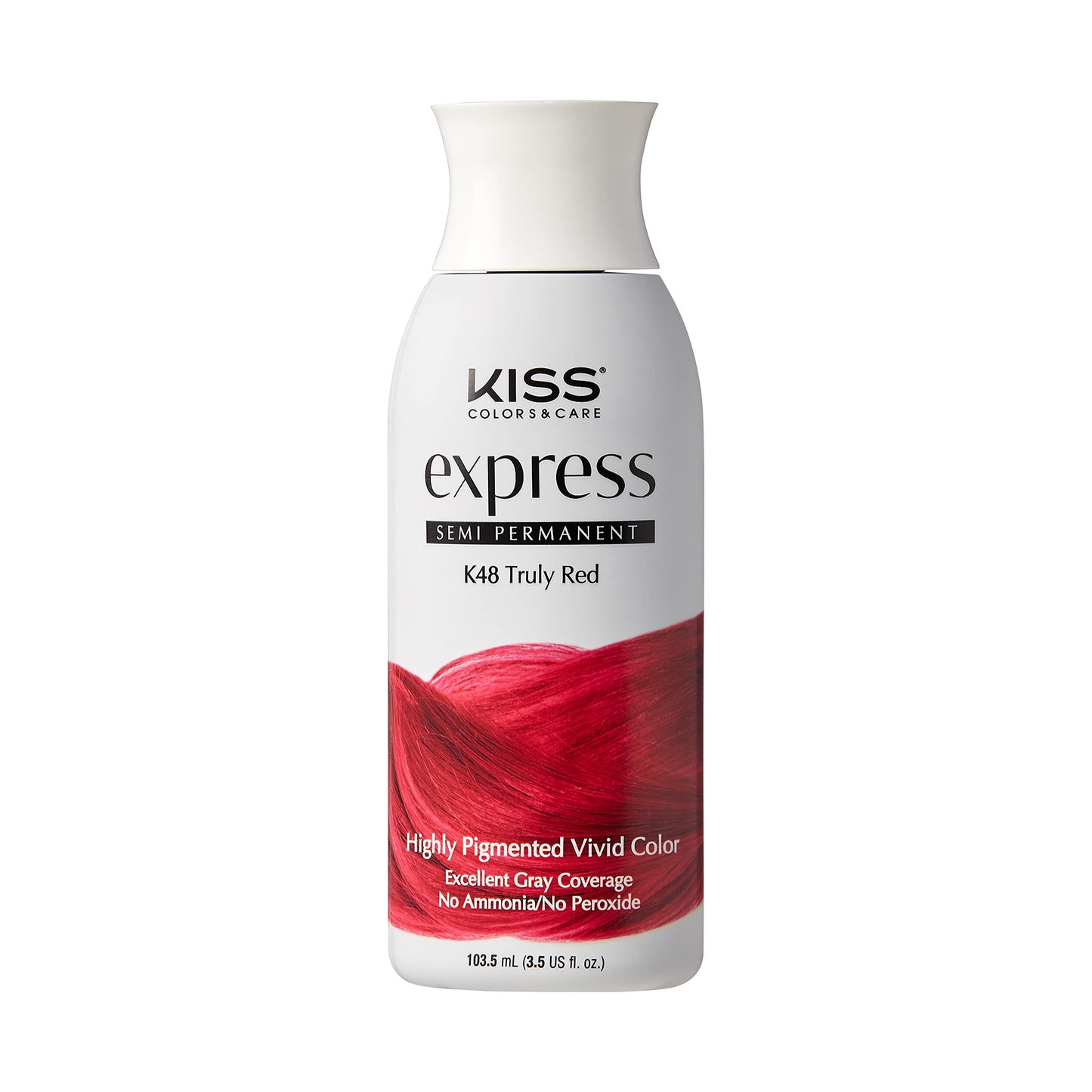 Kiss Express Semi-Permanent Hair Color 100mL (3.5 US fl.oz) (1 PACK, Truly Red) Beauty & Personal Care KISS