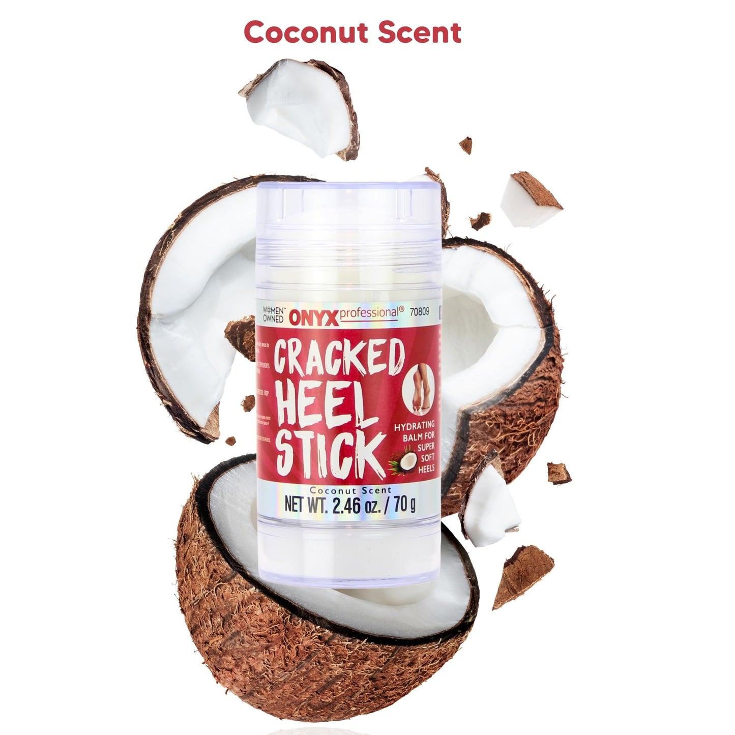Onyx Professional Cracked Heel Repair Balm Stick for Dry Cracked Feet Treatment, Coconut Scent, 1 pack - Moisturizing Foot Balm, Rolls On, No Mess Beauty & Personal Care Onyx Professional