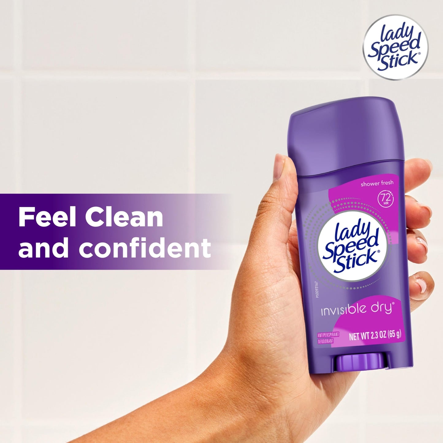 Lady Speed Stick Antiperspirant Deodorant for Women, 72 HR Sweat & Odor Protection, Invisible Dry, Shower Fresh Scent, 2.3 oz Stick (4 Pack) Beauty and Personal Care Lady Speed Stick