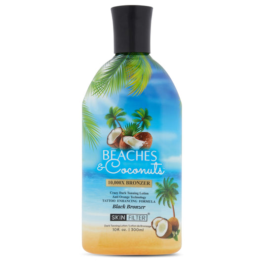 Skin Filter Beaches and Coconuts Tanning Lotion 10,000X Tanning with Anti-Orange Technology and Tattoo Protection Nourishing Ingredients Beauty & Personal Care SKIN FILTER