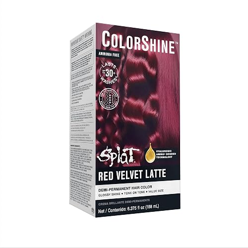 Splat ColorShine Demi-Permanent Hair Color, Red Velvet Latte Beauty & Personal Care Splat