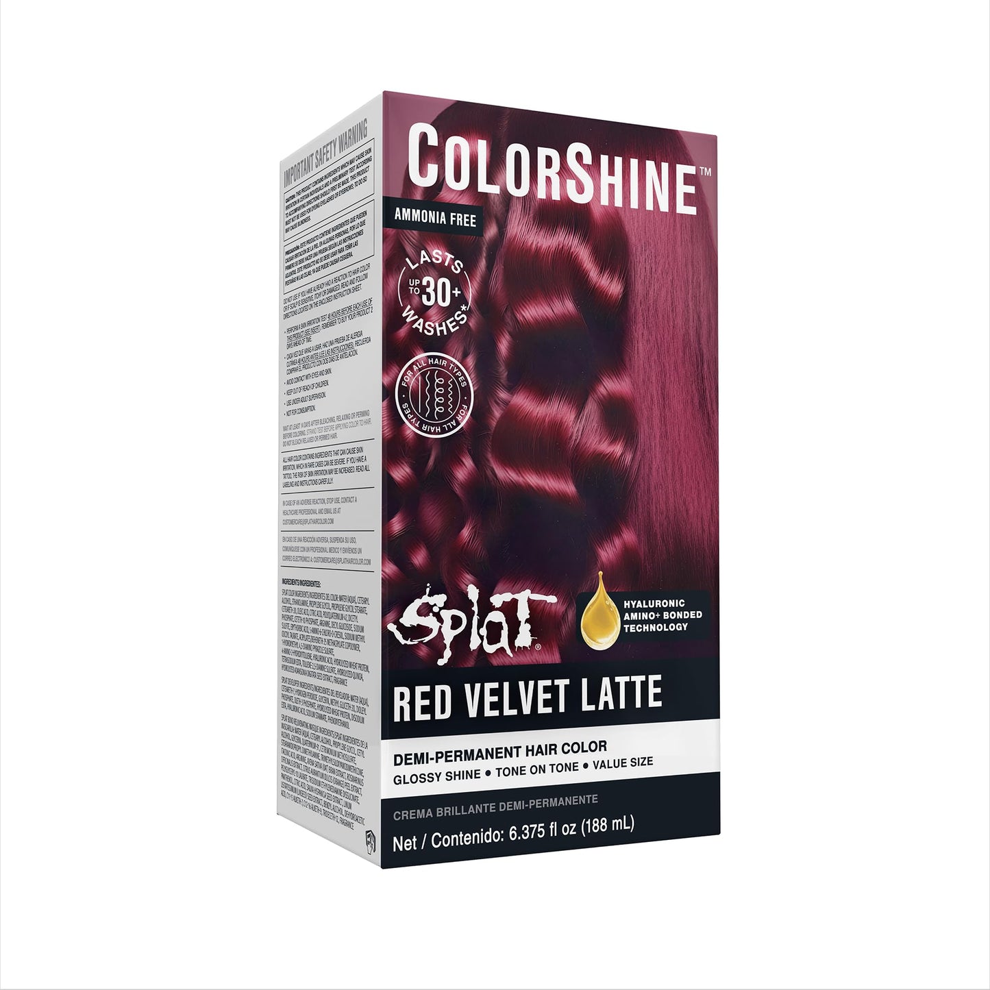 Splat ColorShine Demi-Permanent Hair Color, Red Velvet Latte Beauty & Personal Care Splat