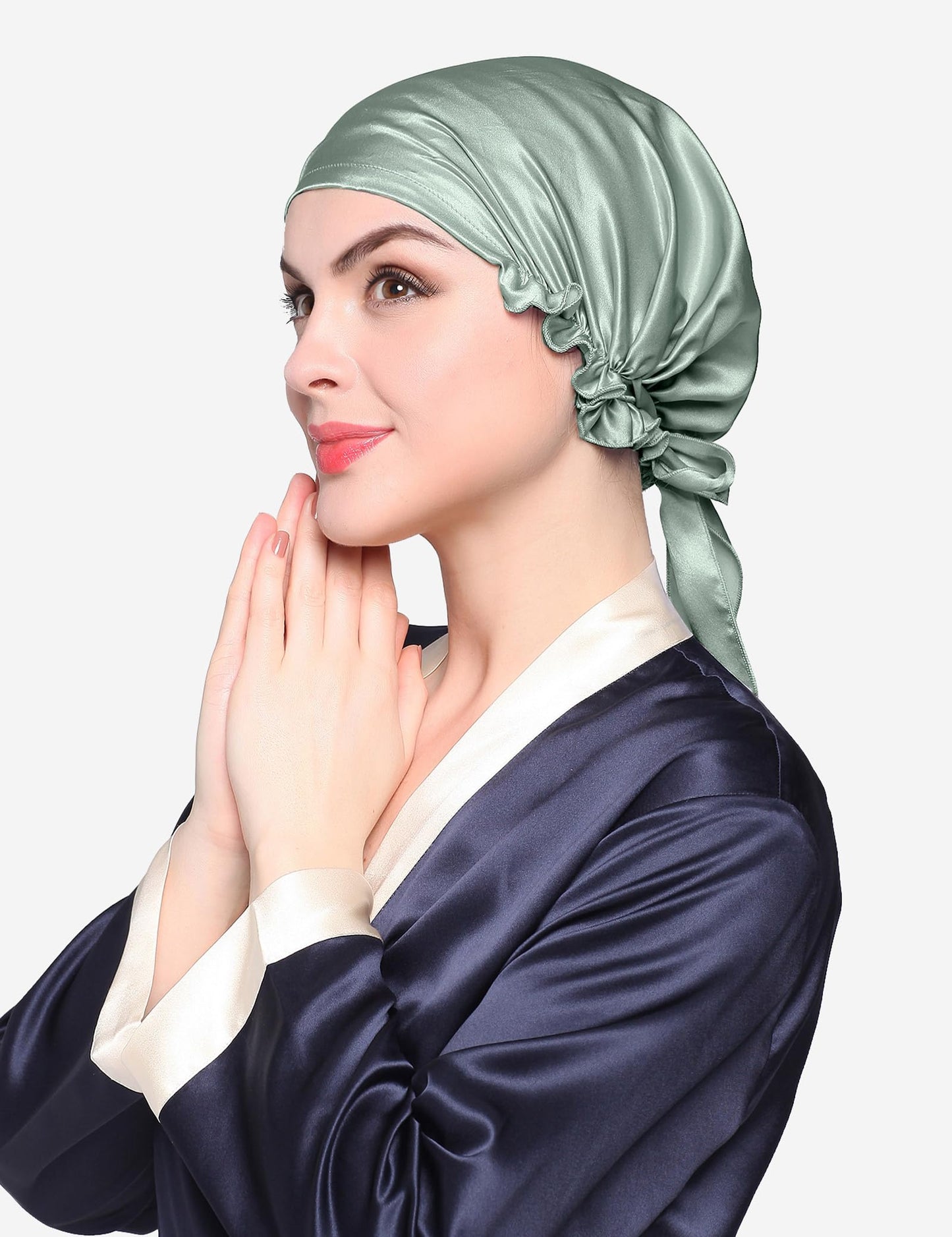 LilySilk Silk Bonnet for Sleeping Womens Sleep Cap 100% 19MM Mulberry Silk for Long Curly Hair Adjustable Stretchy Avocado Green Beauty and Personal Care LilySilk