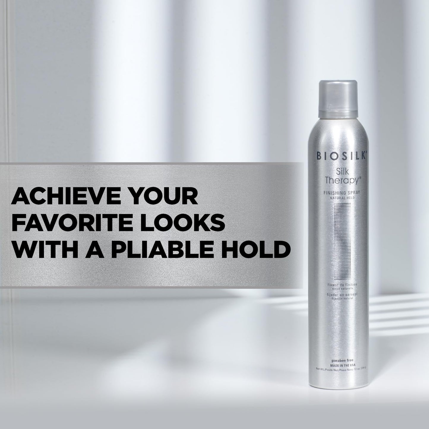 BioSilk Silk Therapy Finishing Spray, Natural Hold, Hairspray for Long-Lasting Styles, Adds Shine & Pliable Hold, Fast-Drying, Weightless Beauty & Personal Care BioSilk