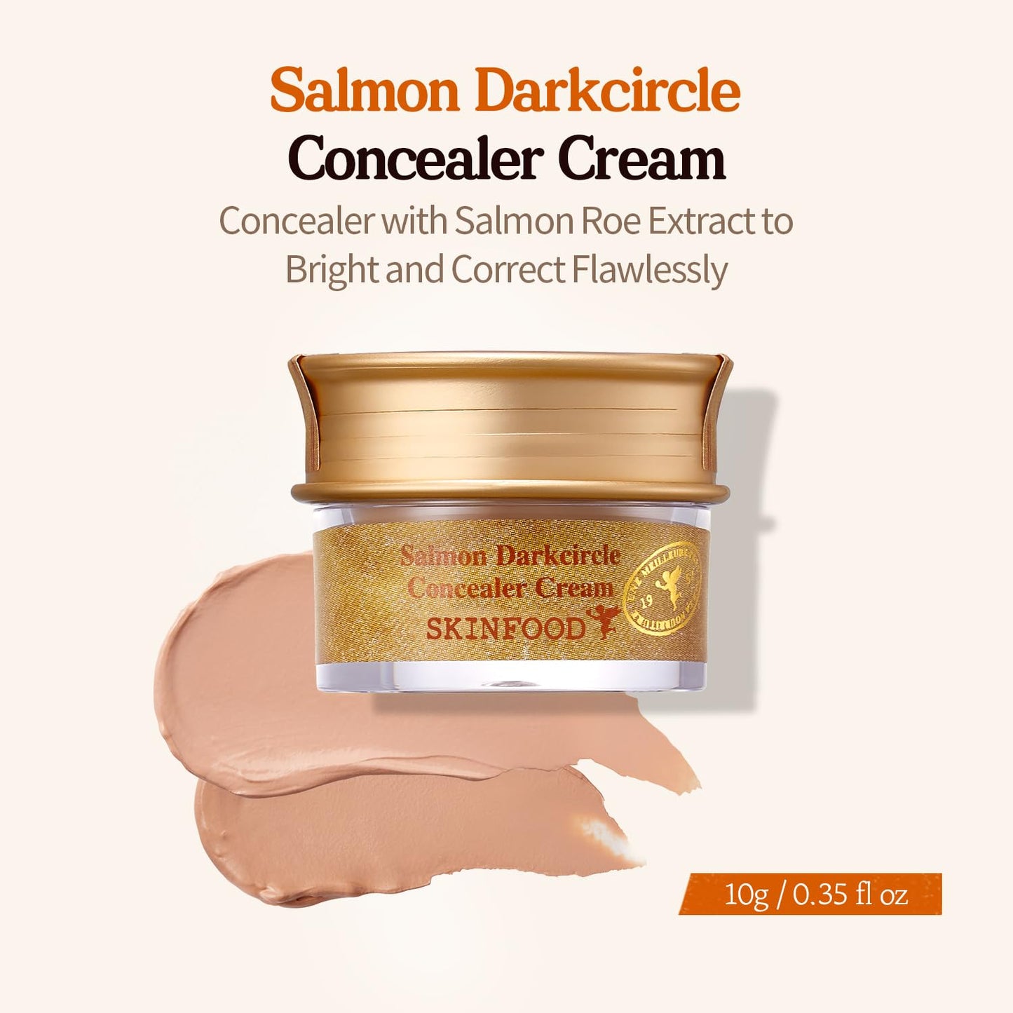 SKINFOOD s Salmon Dark Circle Concealer Cream - Under Eye Concealer for Dark Spots and Wrinkles - Full Coverage - Stocking Stuffer - 0.35 Oz/10 g Beauty & Personal Care SKINFOOD 1957