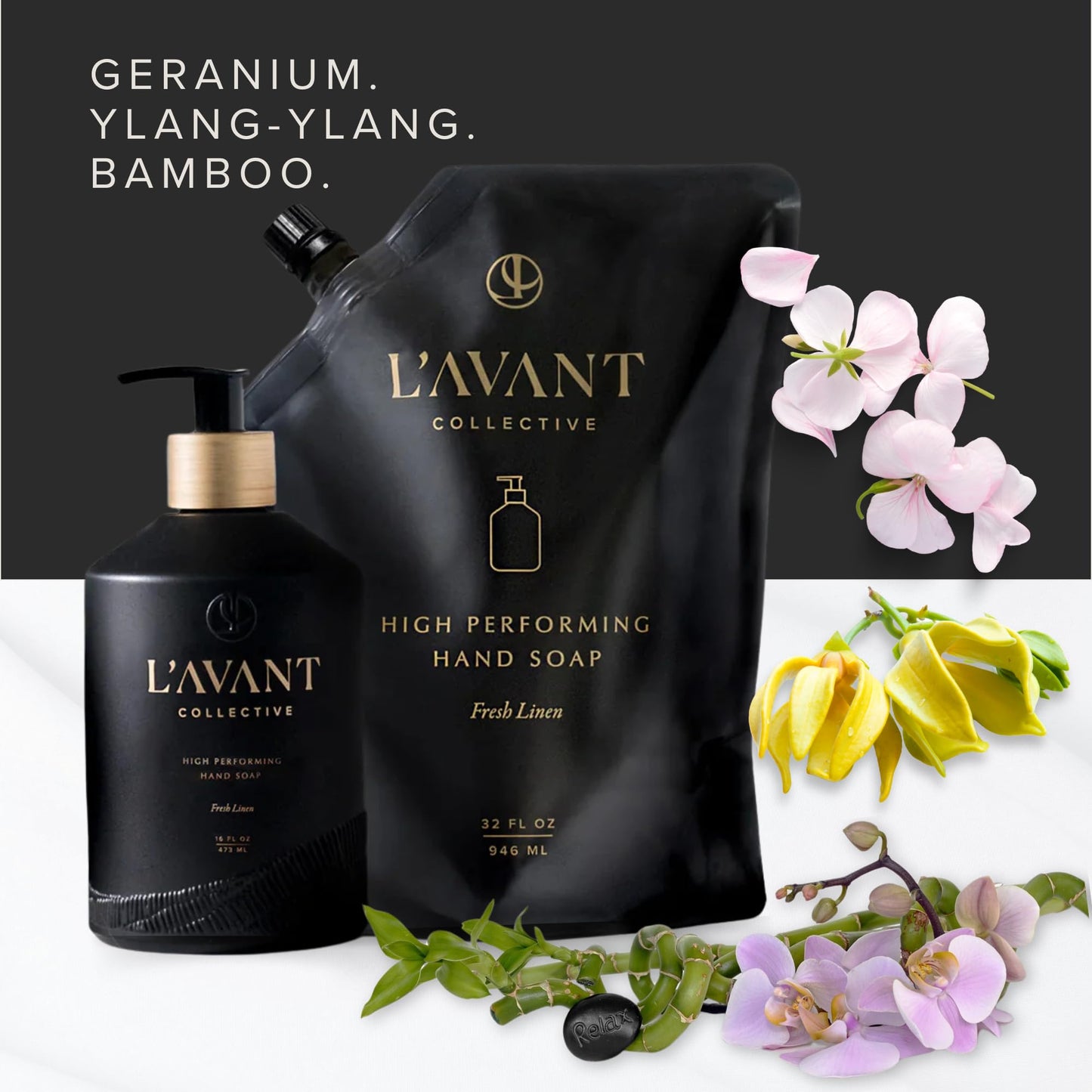 L'AVANT Collective Natural Luxury Hand Soap Refill | Plant-Based, Non-Toxic & Moisturizing, Refill for Glass Bottle, 32 Fl Oz | Fresh Linen Beauty & Personal Care L'AVANT Collective