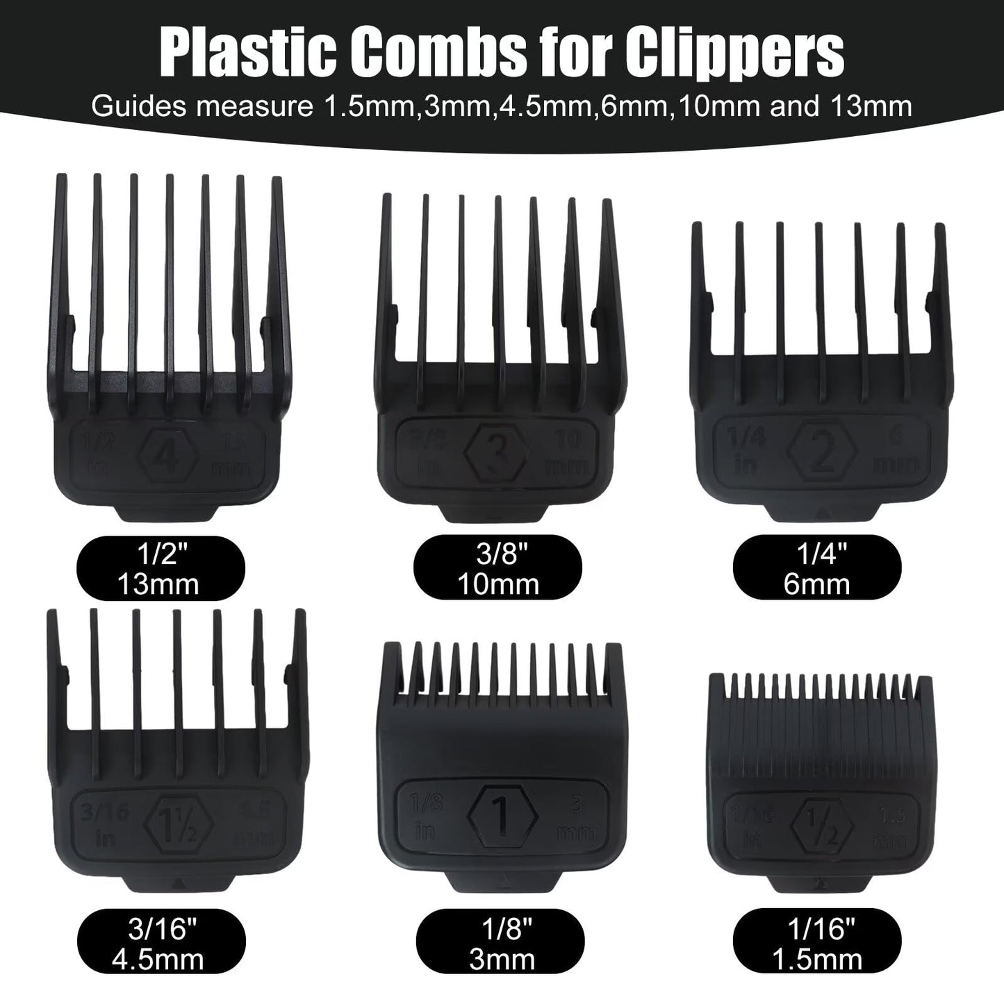 XSPANDER Magnetic Guards Hair Guides Replacement Set Fit for TPOB Slime2, Plastic Combs for Different Hair Cutting Lengths (Comb Sizes from 1.5mm Beauty and Personal Care XSPANDER
