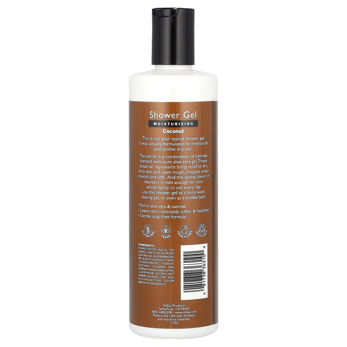 SHIKAI SHOWER GEL COCONUT 12OZ Beauty & Personal Care ShiKai