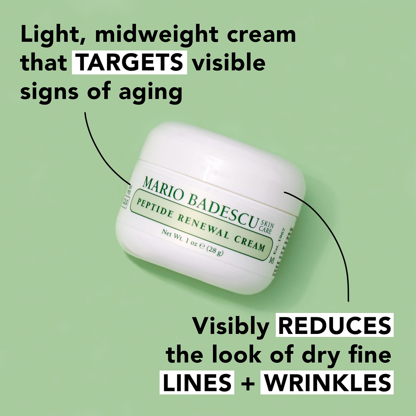 Mario Badescu Peptide Renewal Cream for Combination, Dry and Sensitive Skin | Anti-aging Face Cream Formulated with Palmitoyl Tripeptide-1 & Sodium Beauty & Personal Care Mario Badescu