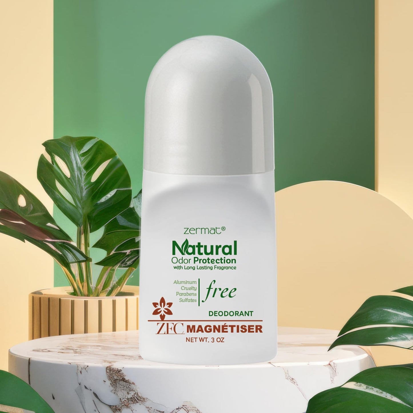 Zermat Senzuel Magnétiser, Natural Roll-On Deodorant, 3 Oz. Beauty and Personal Care Zermat