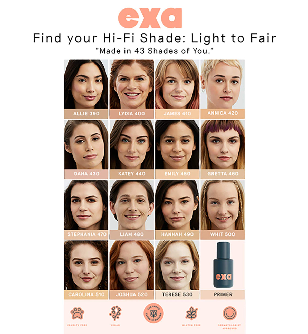 Exa Beauty - Natural High Fidelity Foundation | Clean, Vegan, Cruelty-Free Makeup (Fazon 110)