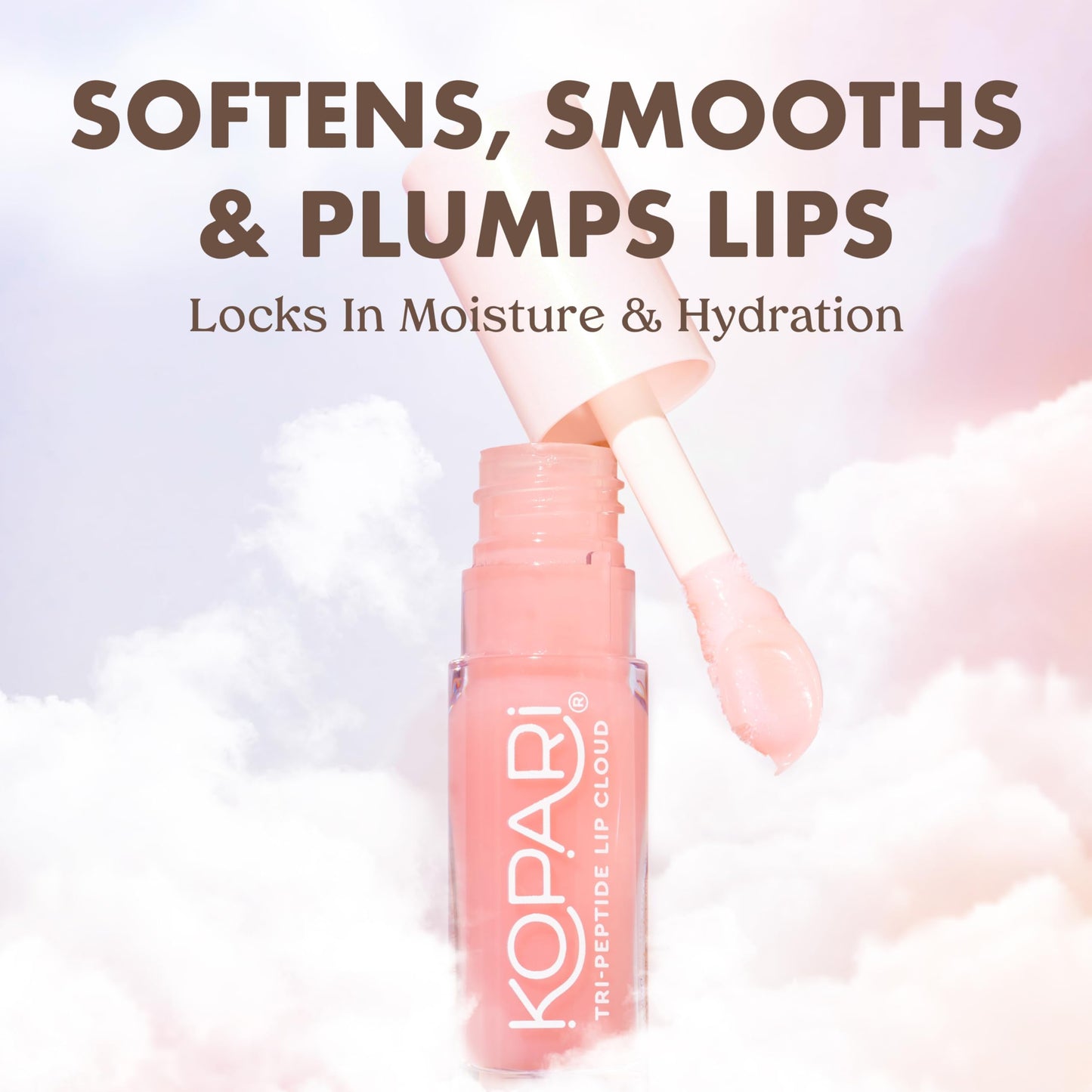 Kopari Tri-Peptide Lip Cloud, Infused with Ceramides & Hyaluronic Acid, Visibly Softens, Smooths, and Plumps Lips, Locks in Moisture & Hydration Beauty & Personal Care Kopari
