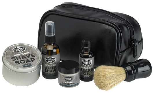 Rugged Riley Men's Dopp Kit - All Natural Shaving and Beard Essentials - Metallic Mint Beauty and Personal Care Fabulous Frannie