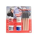 Liquid Latex Patriot Set Four 1-Ounce Bottles - Red, White, Blue & Silver + 4 Brushes, Body Paint Kit for Festivals, Costumes, & Creative FX Beauty & Personal Care Liquid Latex Fashions