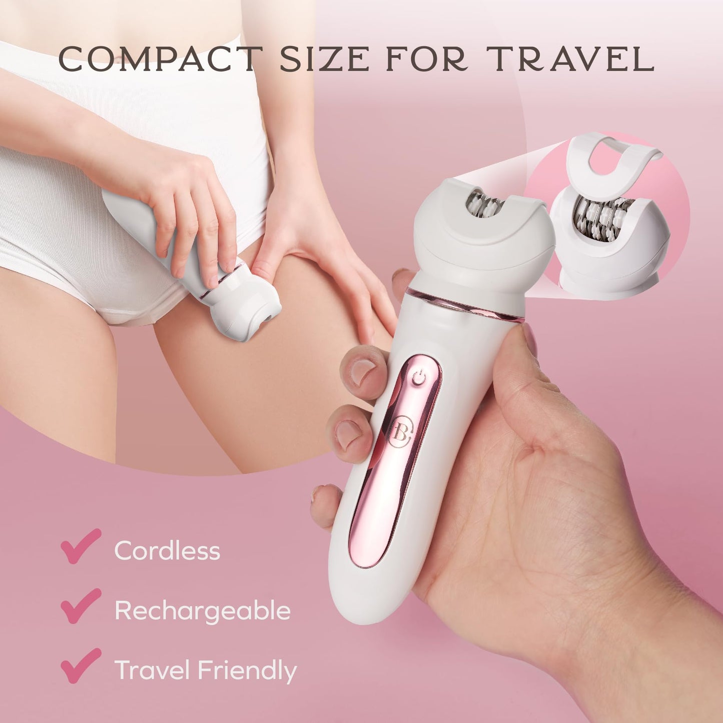 Bella Ciao 10-Piece Rechargeable Epilator Kit for Women, Wet Dry Hair Removal Device with Bikini Trimmer, Facial Brush, Callus Shaver, Foil Shaver Beauty and Personal Care Bella Ciao