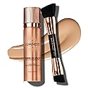 LUMINESS Silk Airbrush Spray Foundation & Buffing Brush Kit - Full Coverage Foundation & Dual-Sided Buffing Brush - Buildable Coverage, Anti-Aging Beauty & Personal Care LUMINESS