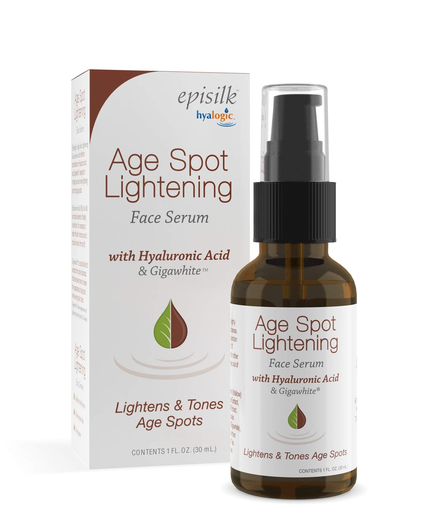 Age Spot Face Serum - Dark Spot Corrector Enriched w/Hyaluronic Acid & Gigawhite - Episilk Brightening Serum to Lighten & Tone Age Spots & Wrinkles Beauty & Personal Care Hyalogic