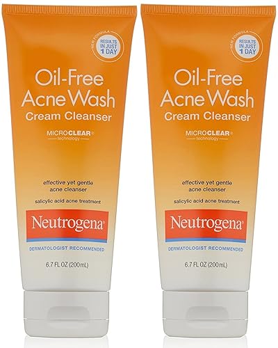 Neutrogena Acne Wash Cream Cleanser 6.7 Ounce (200ml) (Pack of 2) Beauty & Personal Care Neutrogena
