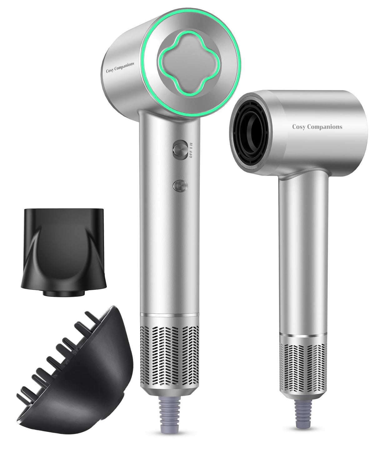 Cosy Companions High-Speed Ionic Hair Dryer, 150000 RPM Brushless Motor for 2-5Min Fast Drying, Low Noise Blow Dryer Reduces Frizz & Heat Damage,