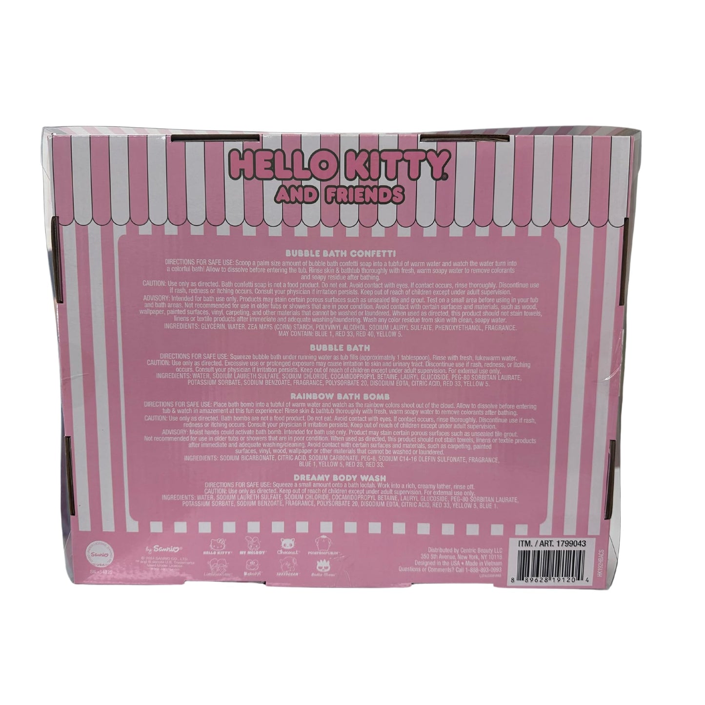 Centric Beauty Hello Kitty and Friends Cozy Time Bath Set, Includes Spa Head Band, Bubble Bath Confetti (30g), Rainbow Bath Bomb, Rainbow Bath… Beauty & Personal Care Centric Beauty