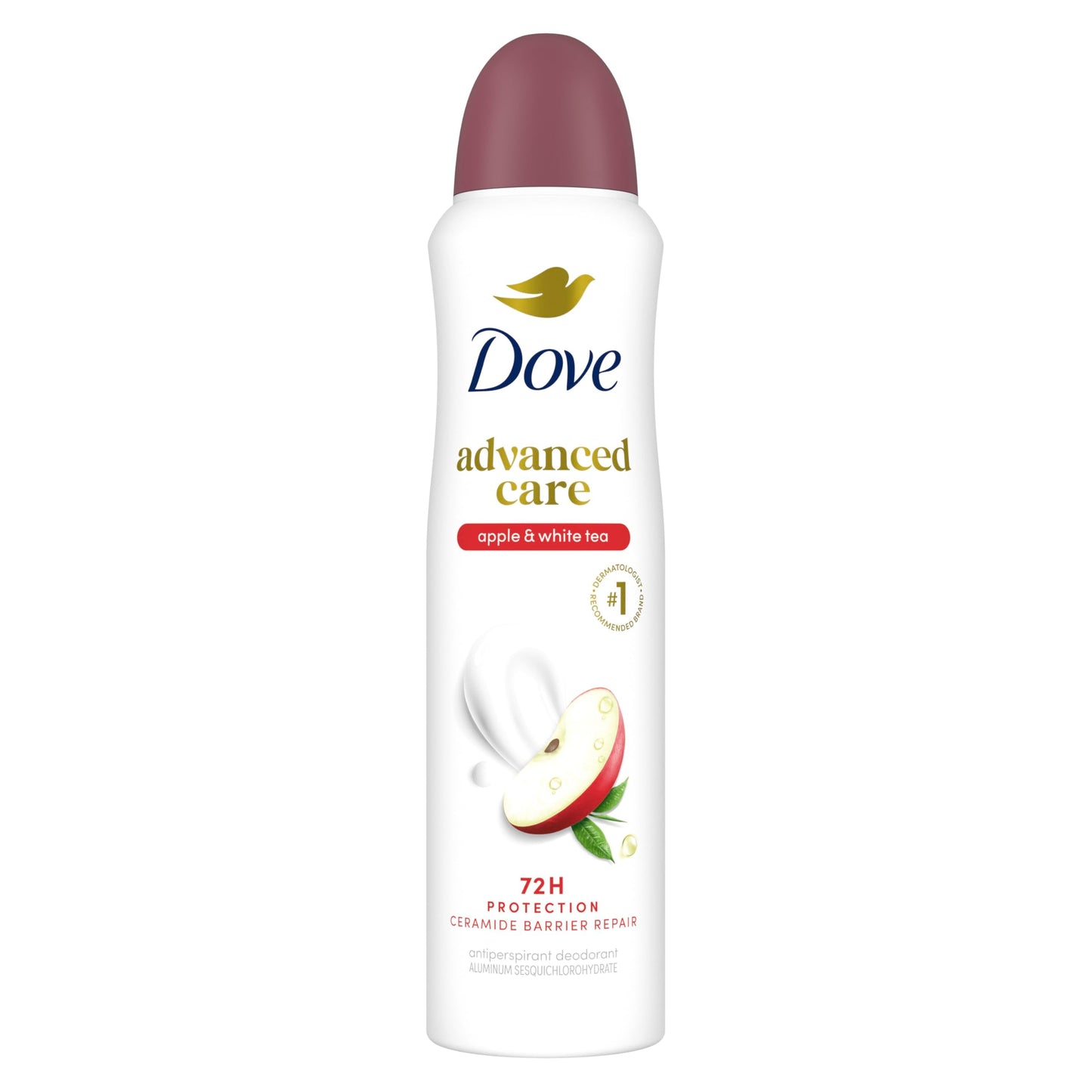 Dove Advanced Care Antiperspirant Deodorant Spray Apple & White Tea Antiperspirant deodorant to help skin barrier repair by boosting skin's ceramide Beauty and Personal Care Dove