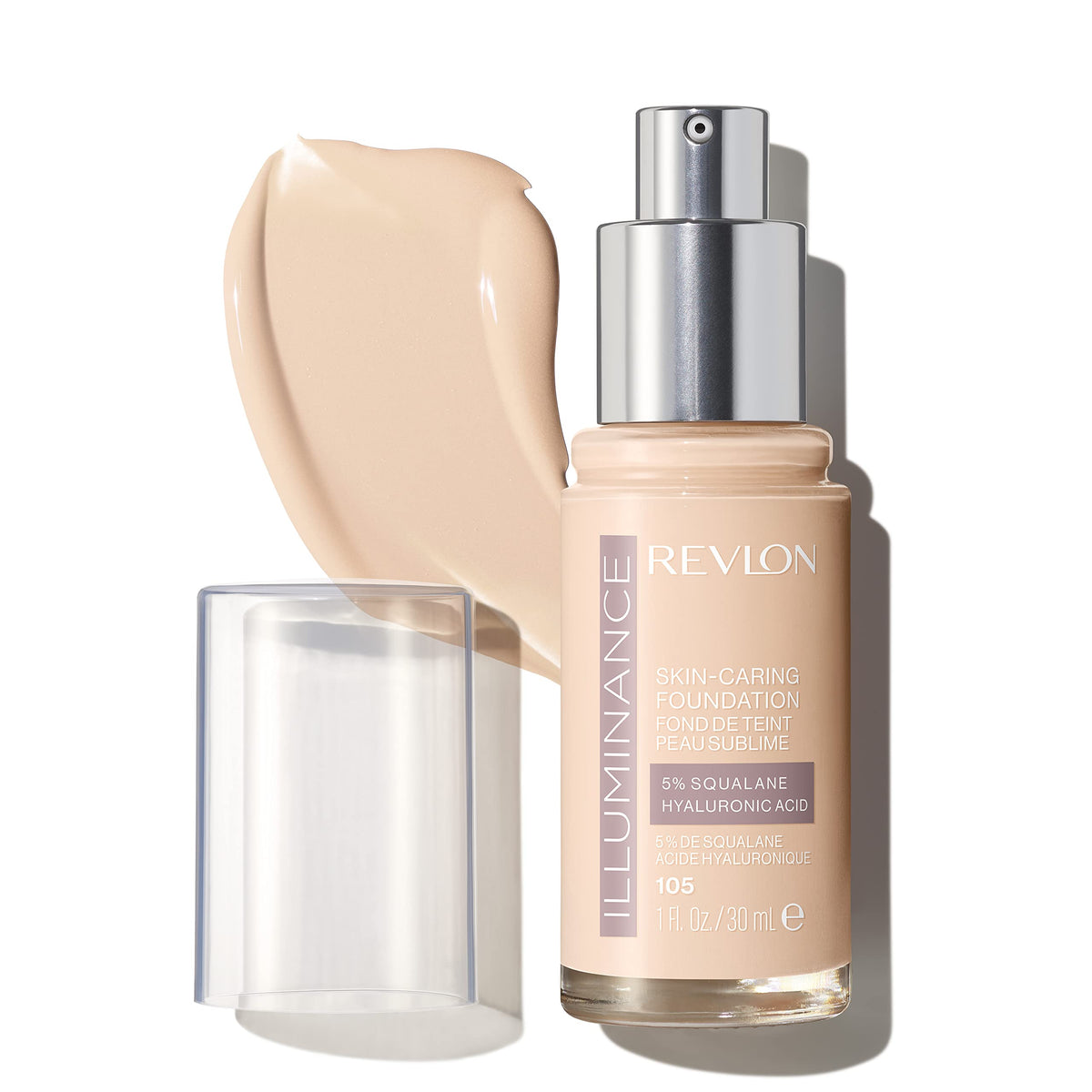 Revlon Illuminance Skin-Caring Liquid Foundation, Hyaluronic Acid, Hydrating and Nourishing Formula with Medium Coverage, 105 Cream Ivory, 1 fl oz Beauty & Personal Care REVLON
