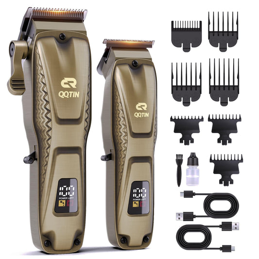 QQTIN Hair Clippers for Men Professional, Cordless Clippers and Trimmers Set for Hair Cutting, 8500RPM Rechargable Electric Hair Trimmer Beauty and Personal Care QQTIN