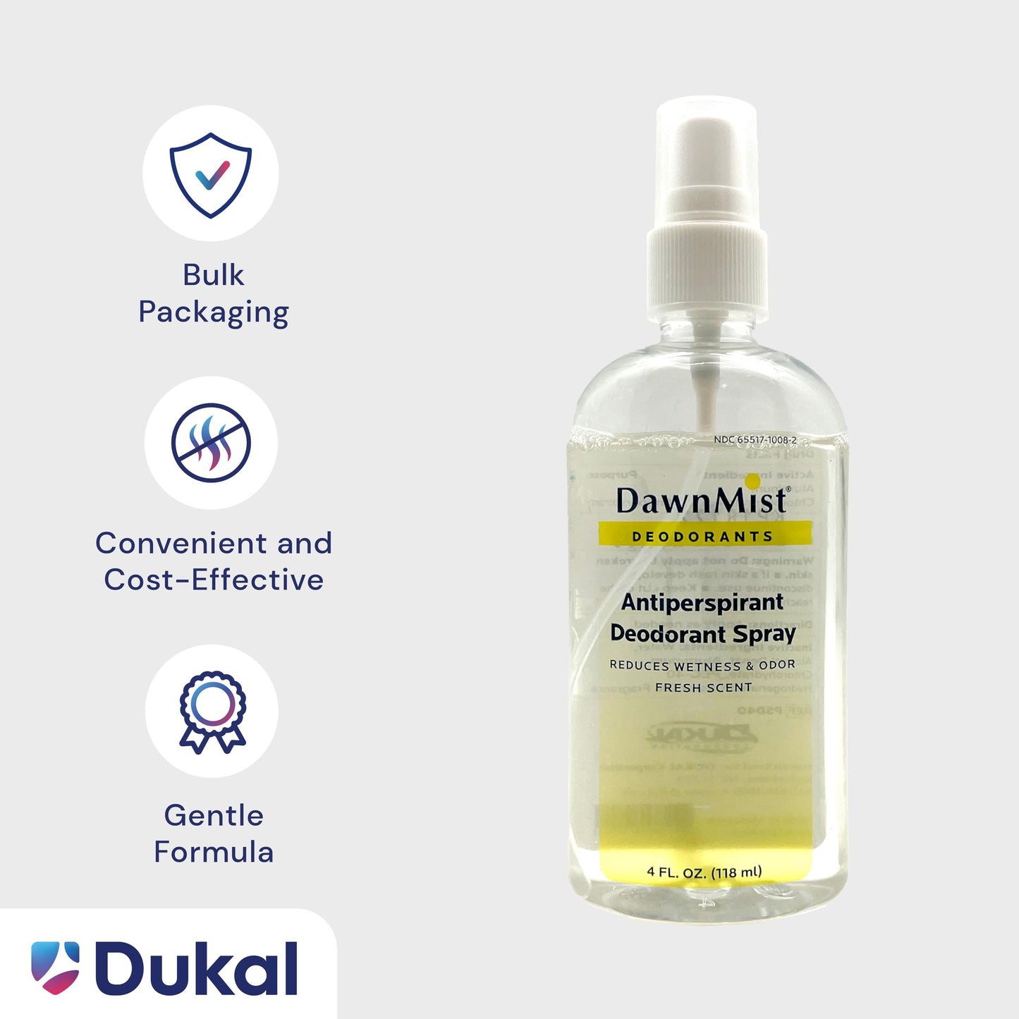 Dukal PSD40 Dawn Mist Antiperspirant Deodorant, 4 oz, Pump Spray, Pack of 48 Beauty and Personal Care DawnMist