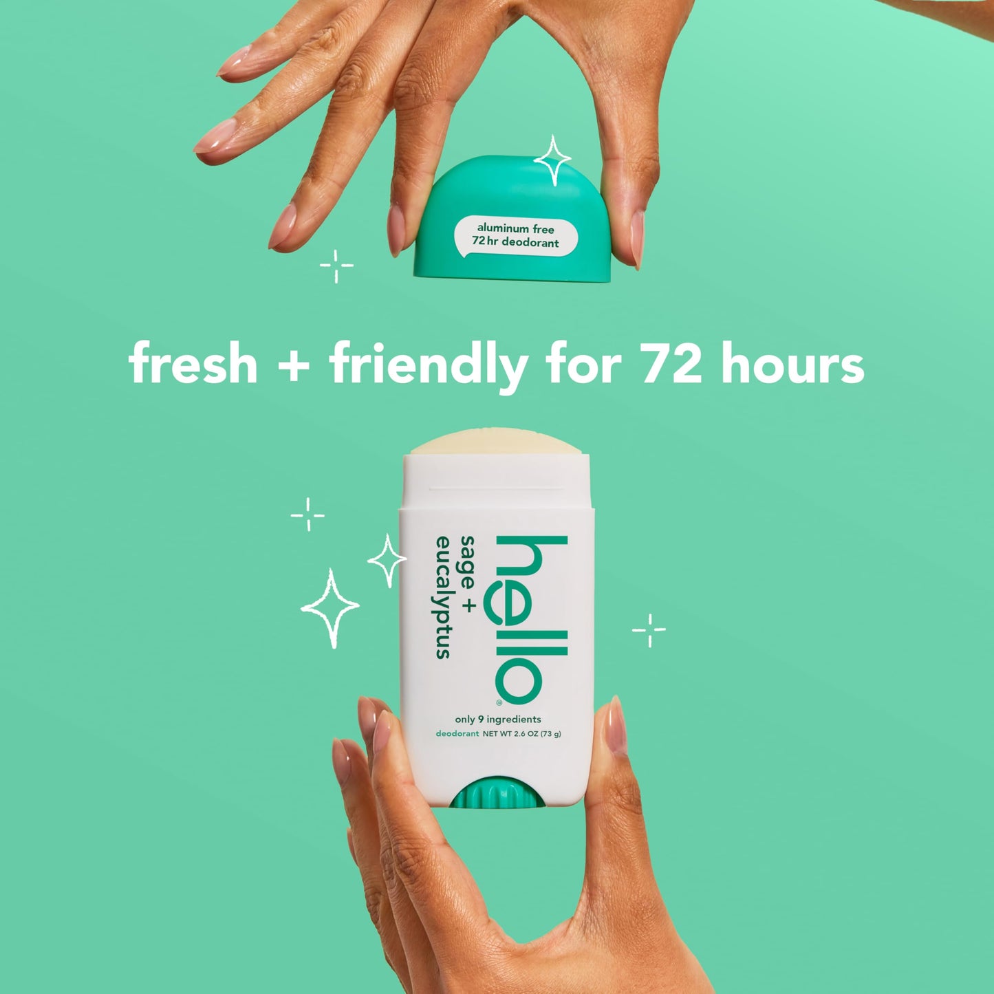 hello Sage + Eucalyptus Aluminum Free Deodorant for Women and Men, 72-Hour Deodorant, Only 9 Ingredients, Baking Soda Free, Enriched with Shea Butter Beauty and Personal Care hello