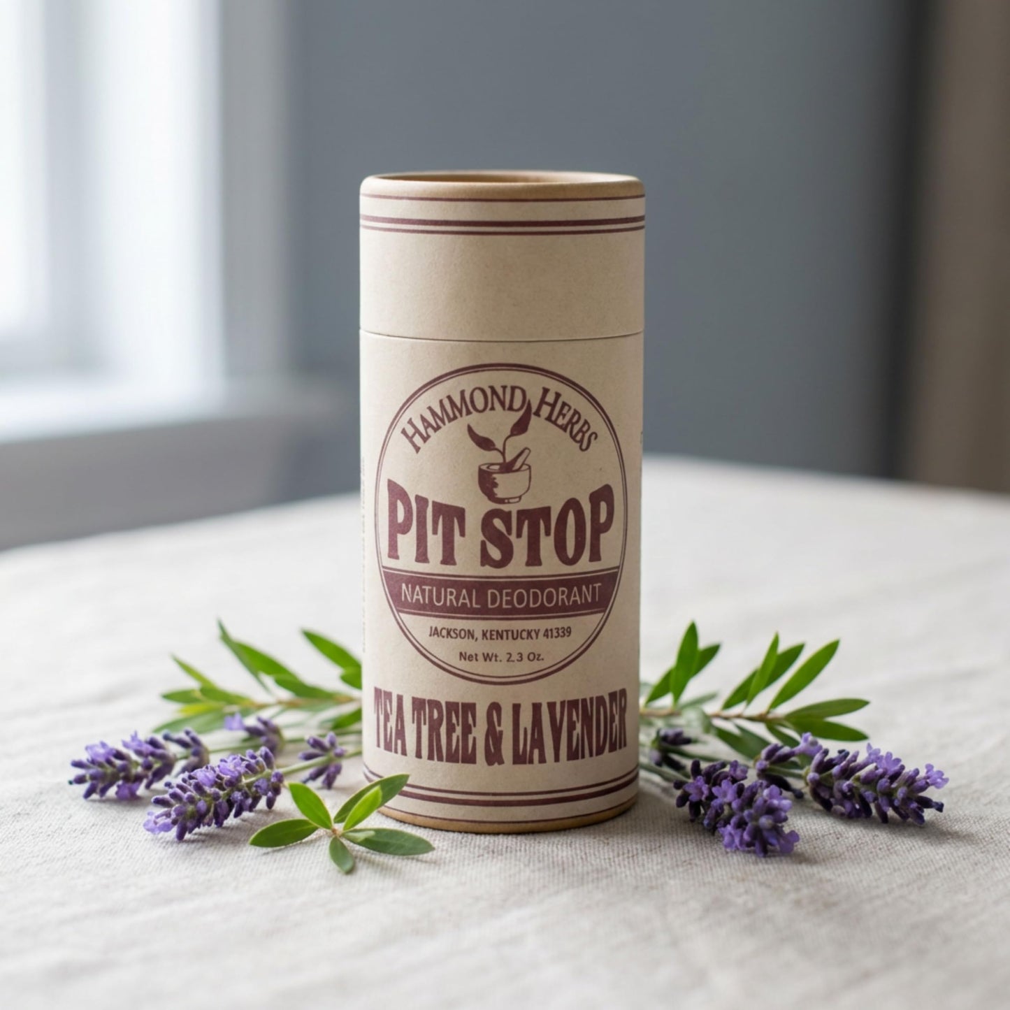 Hammond Herbs - PIT STOP Deodorant - Aluminum-Free, Plastic-Free, All-Natural Odor Control, 3 Pack (Tea Tree & Lavender) Beauty and Personal Care Hammond Herbs