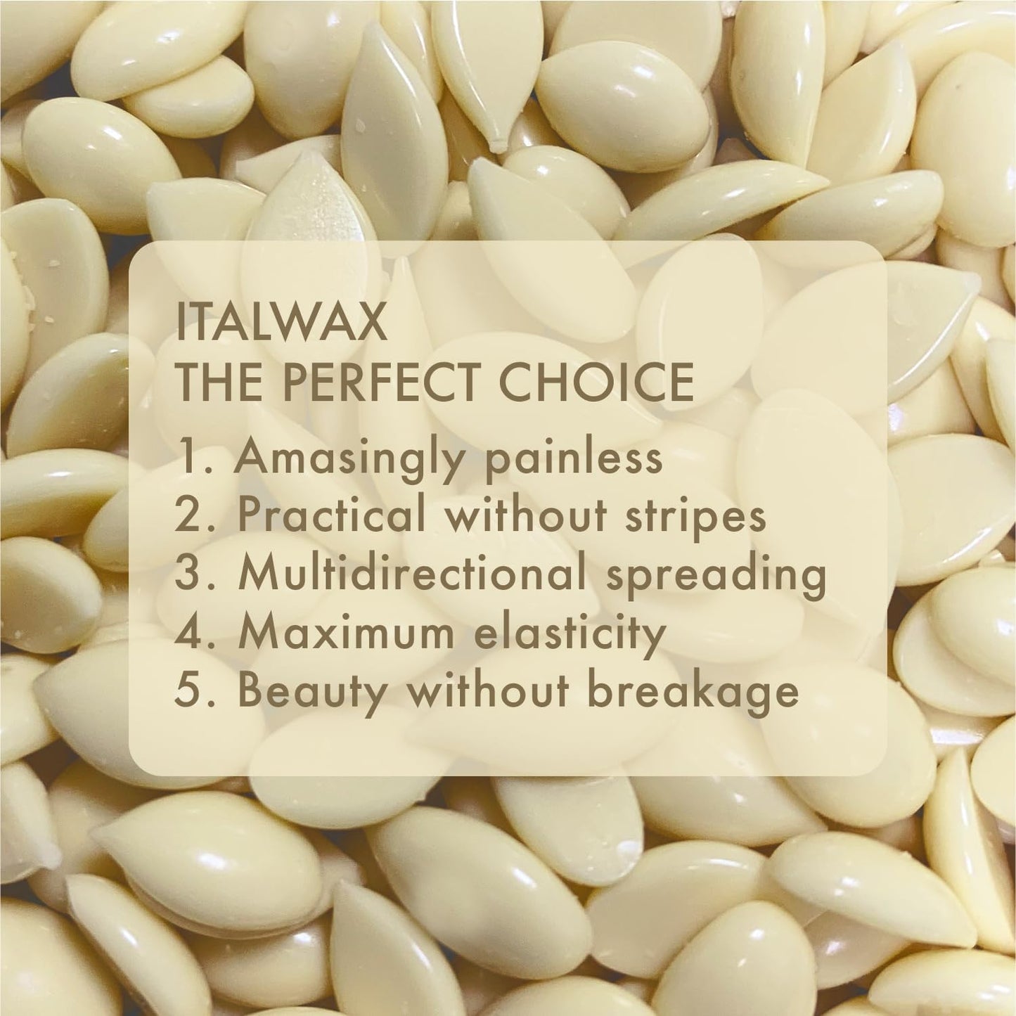 Italwax Classic Line White Chocolate Hard Wax Beads 2.2 lb (1 kg) - Long Setting Stripless Wax with Delicate Vanilla Fragrance for Large Areas & Easy Beauty and Personal Care Italwax