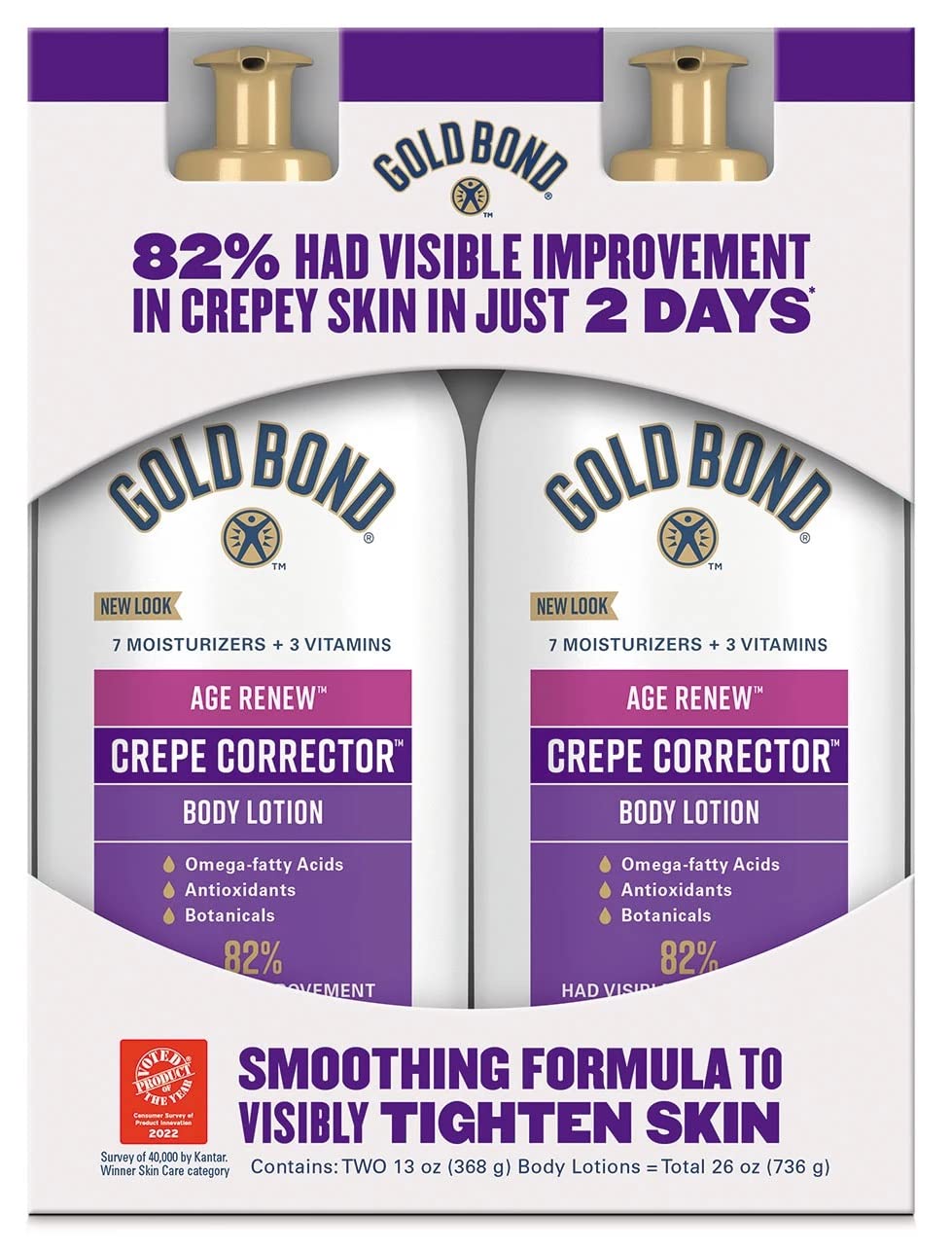 Gold Bond Age Renew Crepe Corrector Body Lotion, Replenishing & Smoothing Formula 26 OZ (2 13 OZ bottles) Beauty and Personal Care Gold Bond