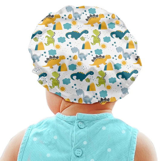 Babrukda Kids Hair Cover Dinosaur Novelty Printed Satin Bonnet Satin Sleep Cap Adjustable Elastic Band Beanie Hat for Night Sleeping Festival Holiday Beauty and Personal Care Babrukda