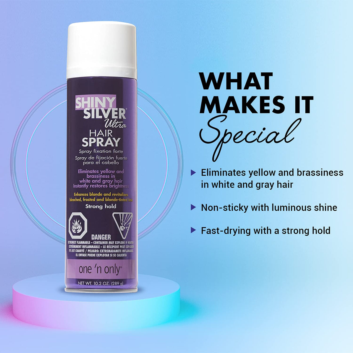Shiny Silver Ultra Hairspray Strong Hold 10.2 Ounce (301ml) (2 Pack) Beauty & Personal Care SHINY SILVER