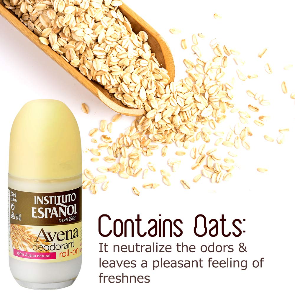 Avena Oat ROLL ON Deodorant Soft Fresh NEUTRALIZES Odors All Day NO Irritation Beauty and Personal Care Instituto Español