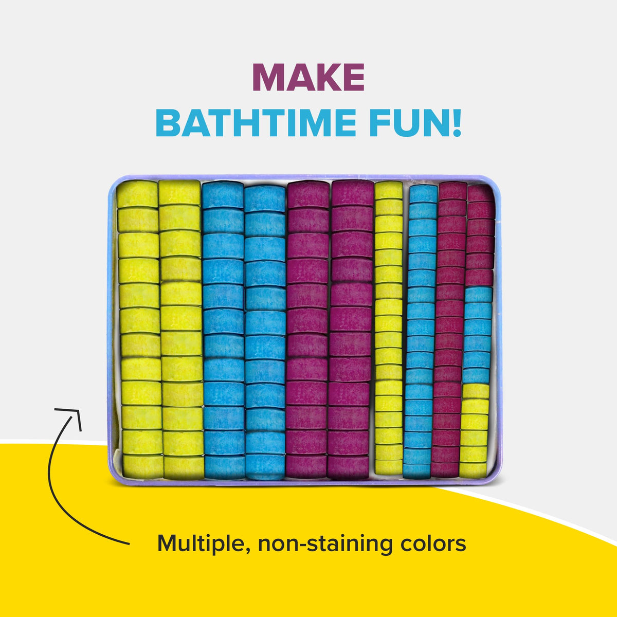 Kid Made Modern Bath Color Tablets for Kids - 150 Counts Non Toxic Bath Drops for Toddlers - Blue, Yellow, Pink, and Purple Bathtub Color Fizzies… Beauty & Personal Care Regal Games