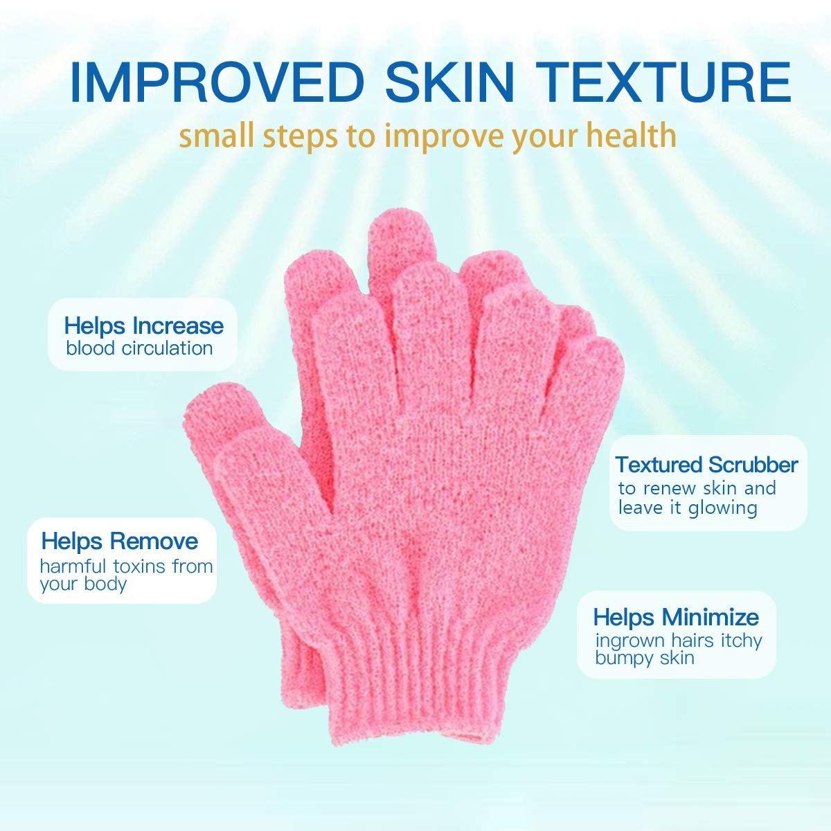 ATB 4 Pairs Exfoliating Gloves - Premium Scrub Wash Mitt for Bath or Shower - Luxury Spa Exfoliation Accessories For Men and Women Beauty & Personal Care ATB