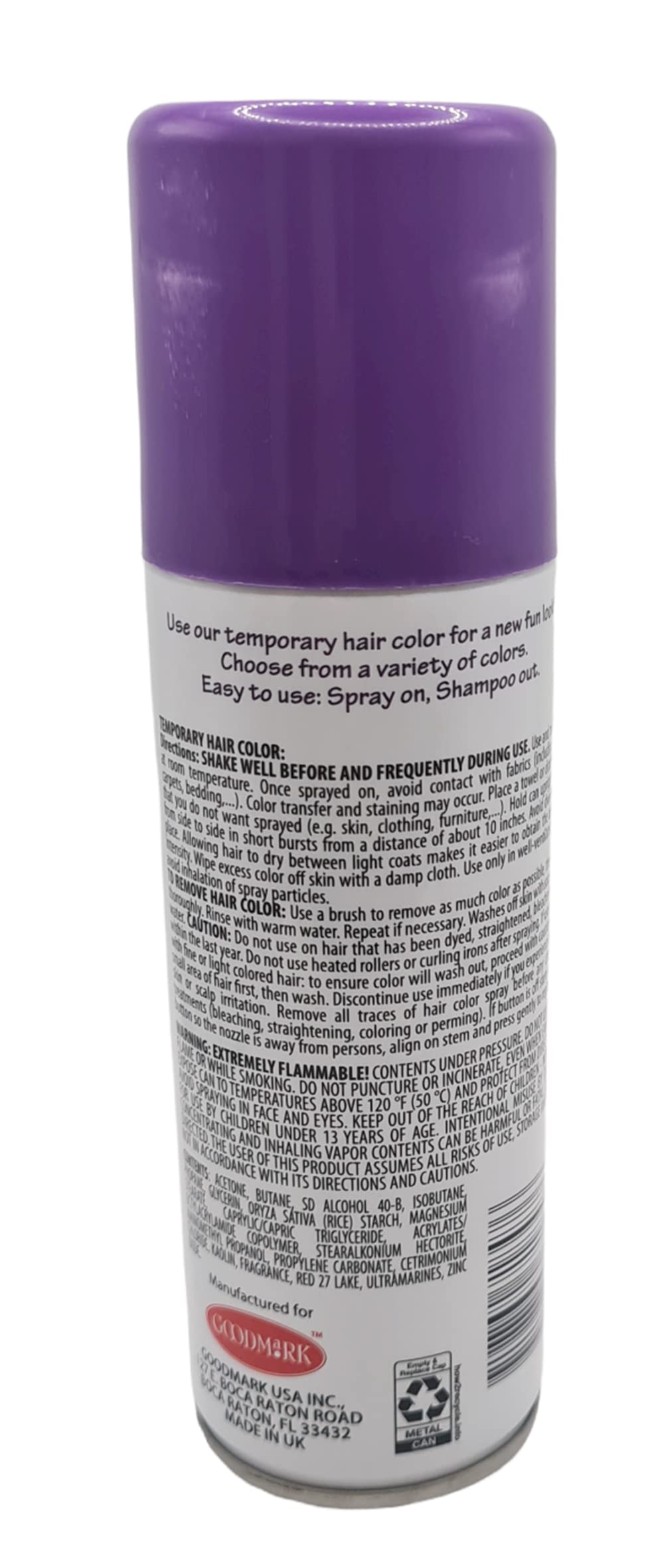 Spray On Wash Out Purple Hair Color Temporary Hairspray 3 ounces Beauty & Personal Care Goodmark