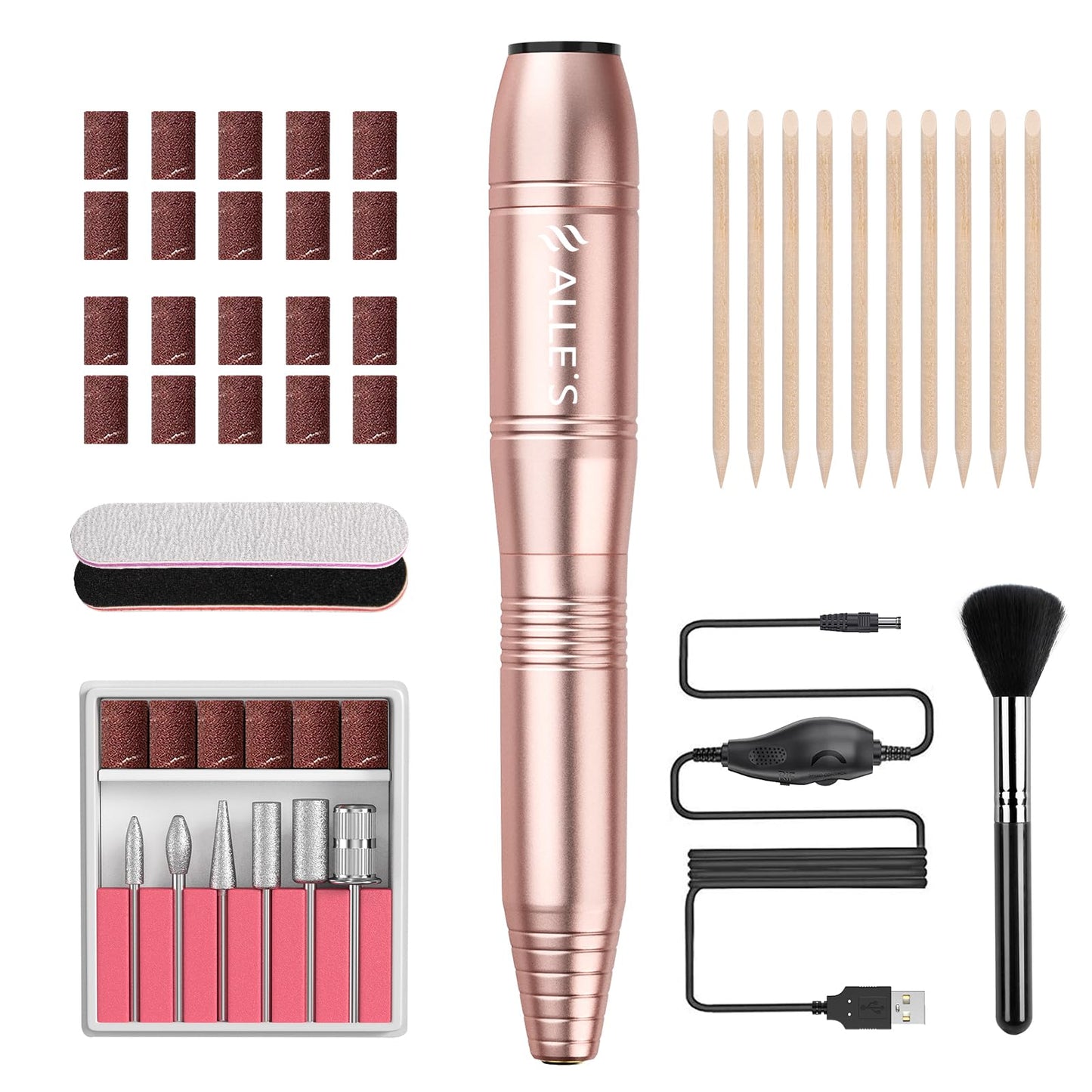 20000RPM Electric Nail Drill Compact Portable Efile Professional Manicure Pedicure Nail File Drill Kit for Acrylic, Gel Nails and Home Salon Use Beauty & Personal Care alle's
