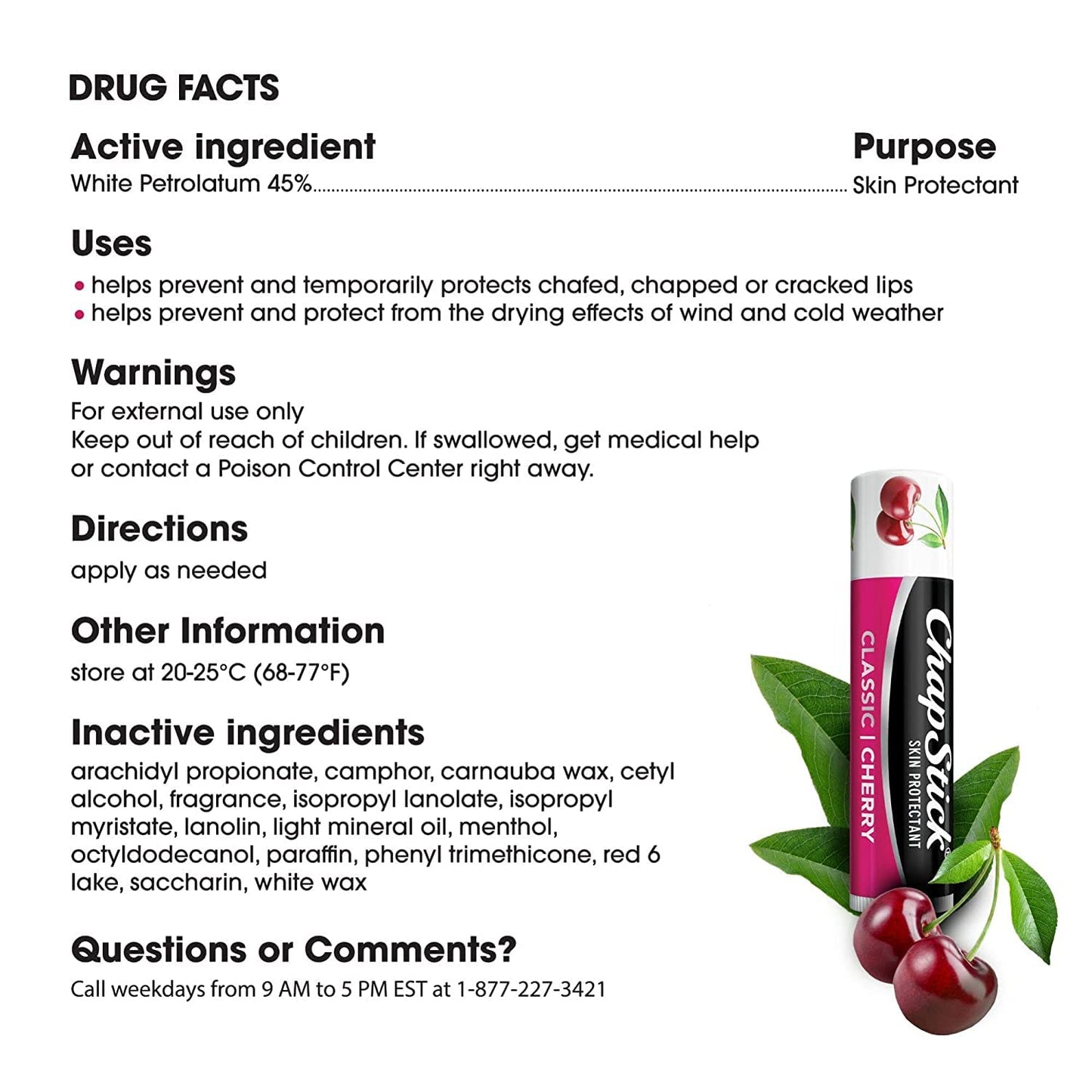 ChapStick Classic Lip Balm SPF 4 Cherry, 0.15 Ounce (Pack of 3) Beauty & Personal Care ChapStick