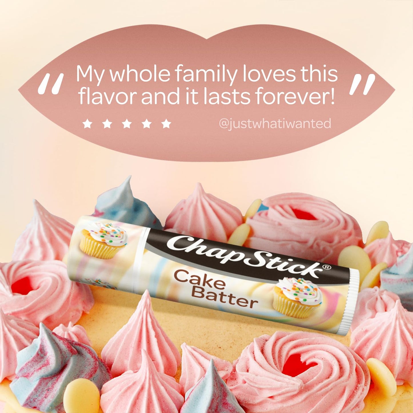 ChapStick Bulk Lip Balm, Cake Batter, 12-Pack - Delicious & Sweet Lip Moisturizer for Dry Lips, Birthday Gifts, Stocking Stuffers, 0.15 Beauty & Personal Care ChapStick