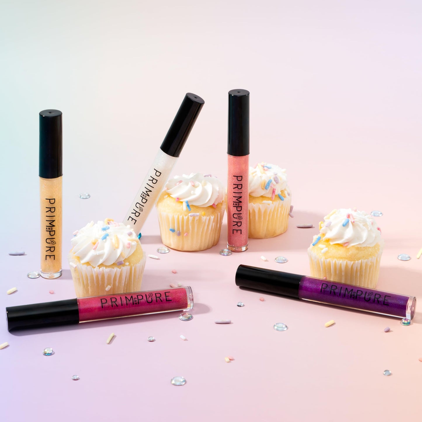 Prim and Pure Mineral Play Lip Gloss Set (Pack of 5) - 100% Natural, Organic, Vanilla Cupcake Birthday Girls Non-toxic Kids Lip Gloss Made in the USA Beauty & Personal Care Prim and Pure