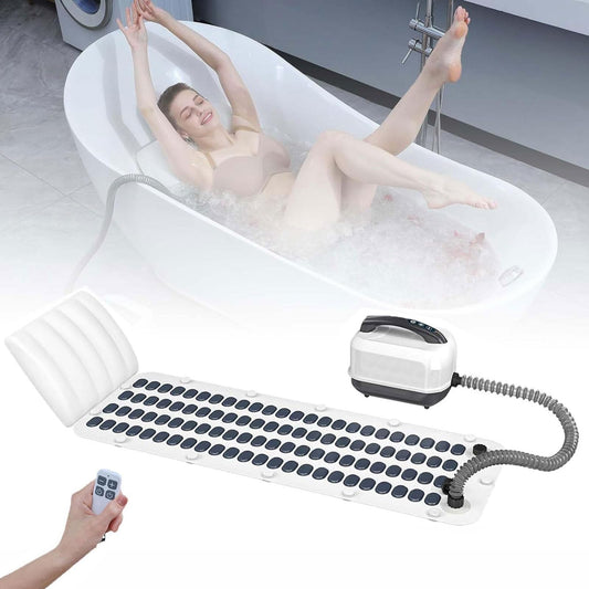 GHRERTX Inflatable Bathtub Bubble Massage Mat,Portable Adult Spa Bathtub with All-in-one Wavemaker and Air Pump,Adjustable Bubble Settings,Folding Beauty and Personal Care GHRERTX