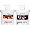 Advanced Clinicals Vitamin C Brightening Cream + Manuka Honey Body Lotion & Face Moisturizer 2pc Skincare Set For Women & Men | Body Butter Creams Beauty & Personal Care Advanced Clinicals