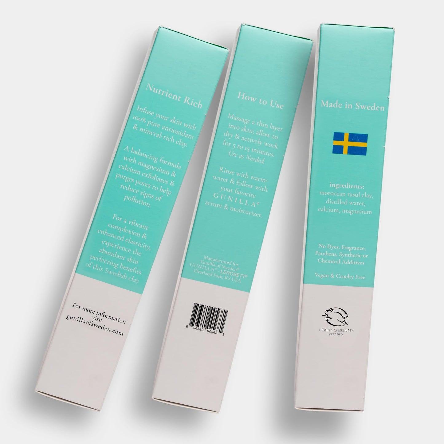 GUNILLA Skin Perfecting Clay Mask, Vegan, No Additives, 3-in-1 Deep Pore Cleansing Facial Mask, Refining, Detox & Spot Treatment, All-Natural Beauty & Personal Care Gunilla Of Sweden