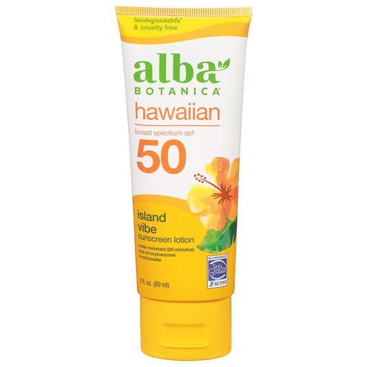 Alba Botanica Sunscreen Lotion, SPF 50, Island Vibe, 3 Oz Beauty & Personal Care Alba Botanica