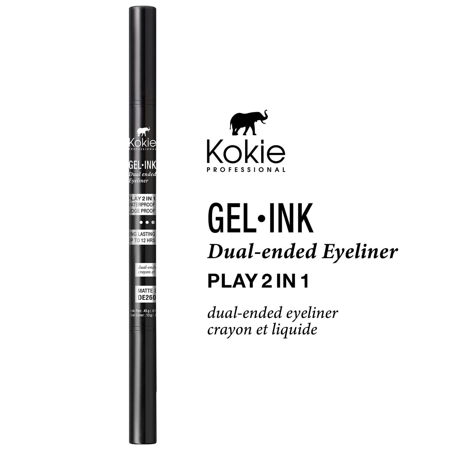 Kokie Gel Ink Dual Ended Eyeliner (Matte Black) Beauty & Personal Care Kokie